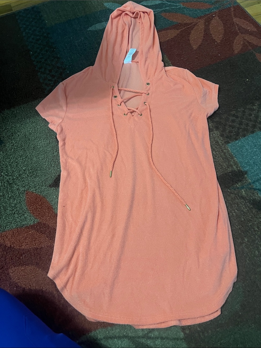 Women’s Hooded Swim Cover-Up in Coral Pink